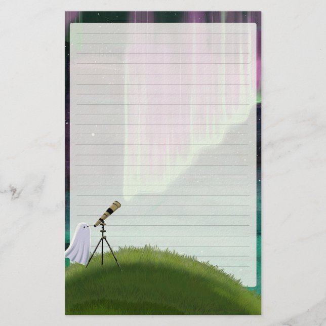 Stargazer - Cute Ghost Letter Writing Brevpapper (Framsida)