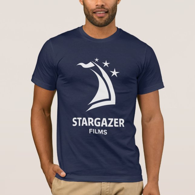 Stargazer Films Logotyp Kortärmad, flottan T Shirt (Framsida)