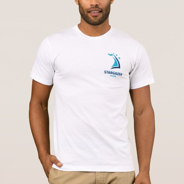 Stargazer Films Pocket Logotyp Kortärmad, vit T Shirt (Framsida)