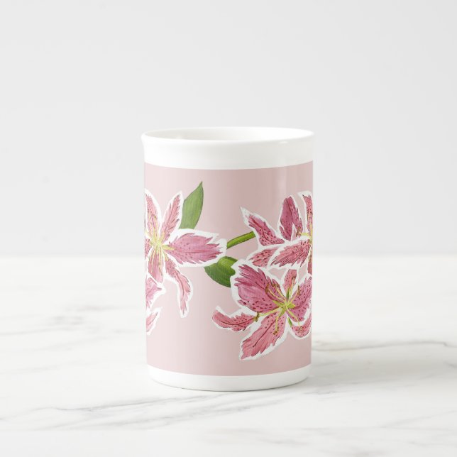 Stargazer Lilies Bone China Mugg Benporslin Mugg (Framsidan)