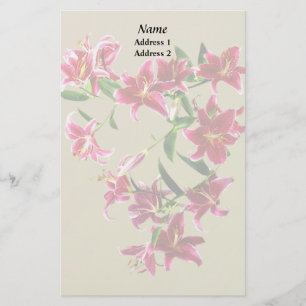 Stargazer Lilies Heart Bröllop Products Brevpapper