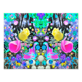 Stargazer-lilja, ros och rosa hibiskus collage fototryck