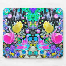 Stargazer-lilja, ros och rosa hibiskus collage musmatta