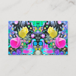 Stargazer-Lilja, Rose och Rosa Hibiskus Collage Visitkort