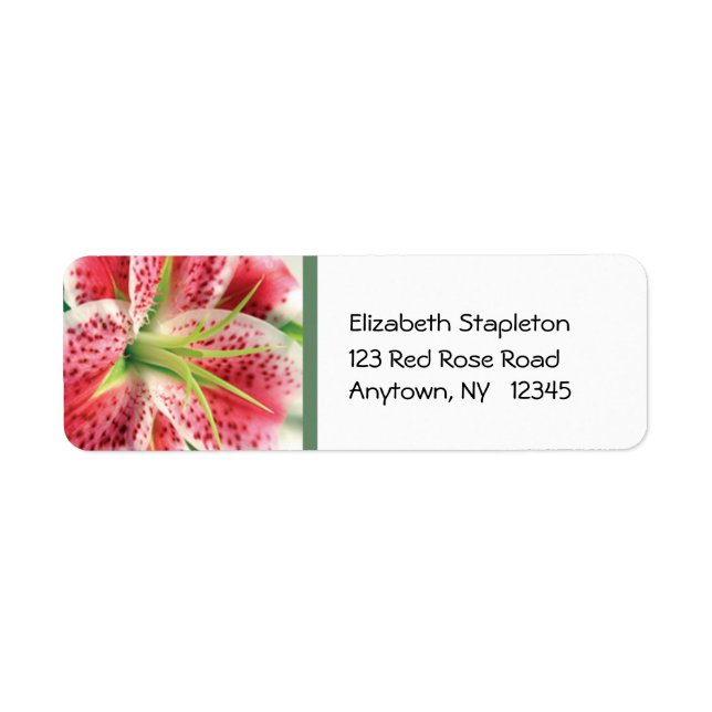 Stargazer Lily-adressetikett Returadress Etikett (Framsidan)