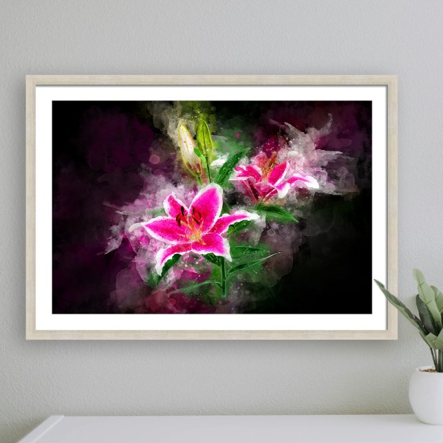 Stargazer Lily-blommans vattenfärg - bb 02 Poster (Skapare uppladdad)
