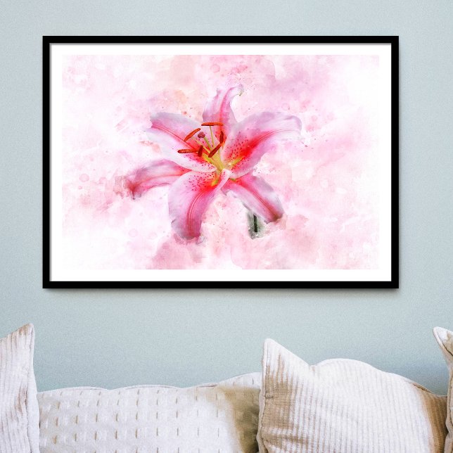 Stargazer Lily-blommans vattenfärg - wb 01 Poster (Skapare uppladdad)