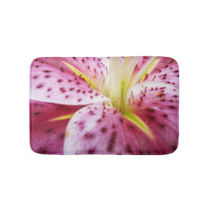 Stargazer Lily Bright Magenta Blommigt Badrumsmatta