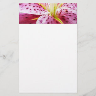 Stargazer Lily Bright Magenta Blommigt Brevpapper