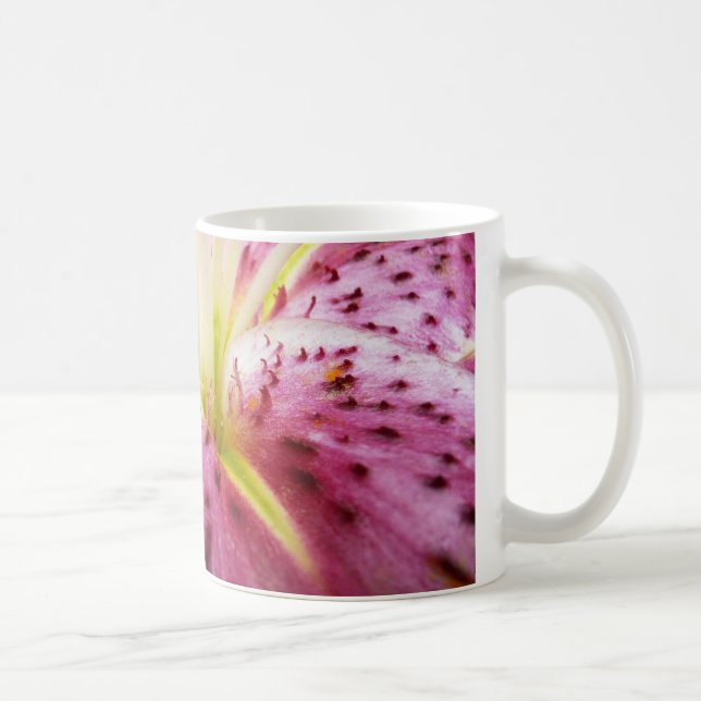 Stargazer Lily Bright Magenta Blommigt Kaffemugg (Höger)