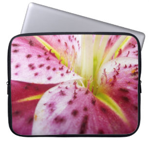 Stargazer Lily Bright Magenta Blommigt Laptop Sleeve