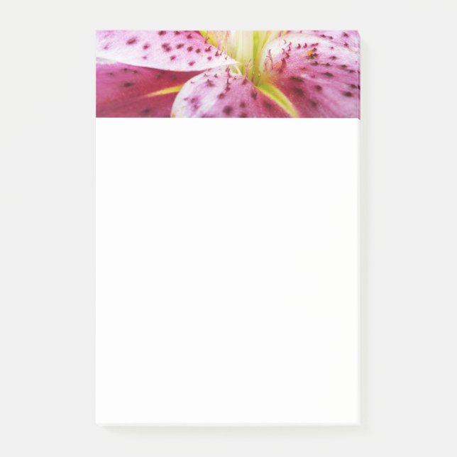 Stargazer Lily Bright Magenta Blommigt Post-it Block (Framsida)