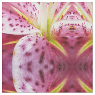 Stargazer Lily Bright Magenta Blommigt Tyg