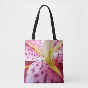 Stargazer Lily Bright Magenta Blommigt Tygkasse