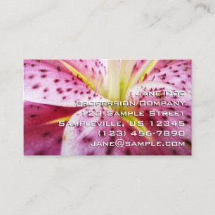 Stargazer Lily Bright Magenta Blommigt Visitkort