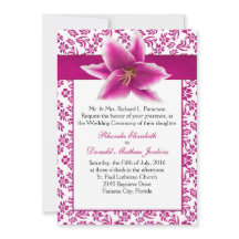 Stargazer Lily-bröllopsinbjudan