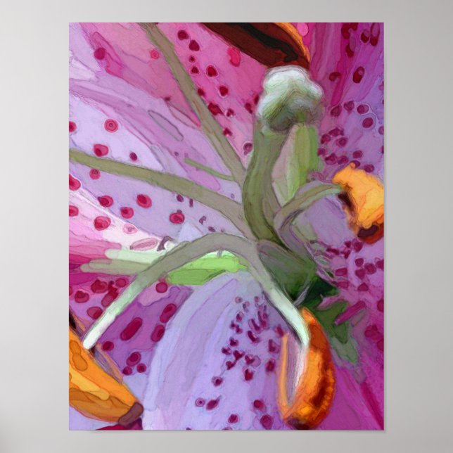 Stargazer Lily Digital Painting Poster (Framsidan)
