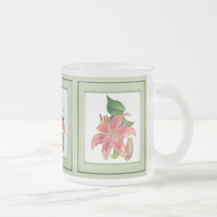 Stargazer Lily Frostad Glasmugg