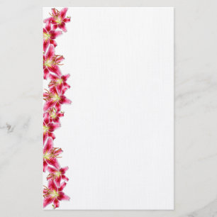 Stargazer Lily Gräns Stationary Papper