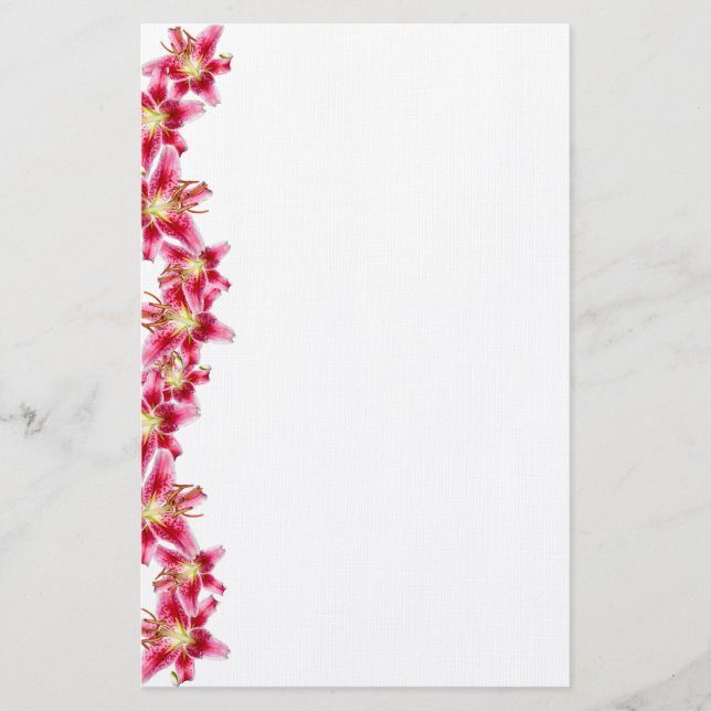 Stargazer Lily Gräns Stationary Papper (Framsida)
