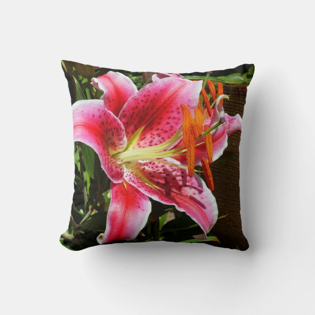 Stargazer Lily Photograph Kudde (Framsida)