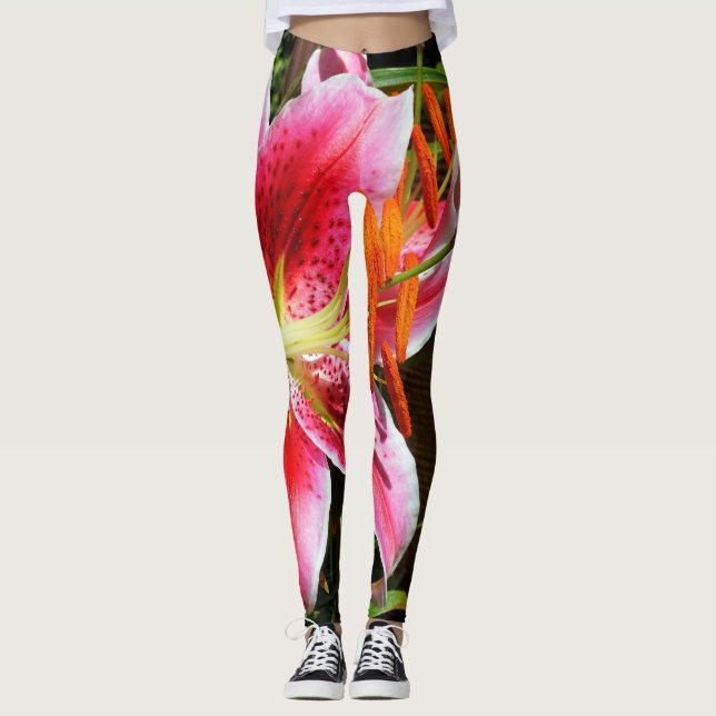 Stargazer Lily Photograph Leggings (Framsida)