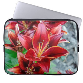Stargazer Lily, Red Blomsterfotografi Laptop Fodral