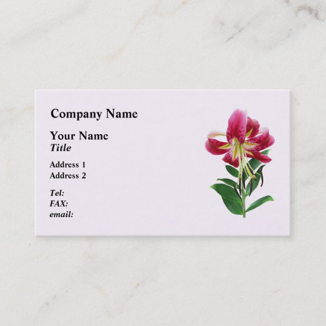 Stargazer Lily Ser Ut Visitkort (Framsida)