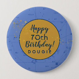 Stargazer Periwinkle Blue Personlig Birthday Knapp