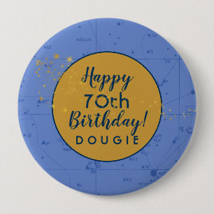 Stargazer Periwinkle Blue Personlig Birthday Knapp