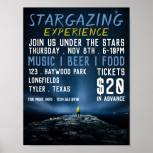 Stargazer Porträtt, Planetarium Event Advertising Poster