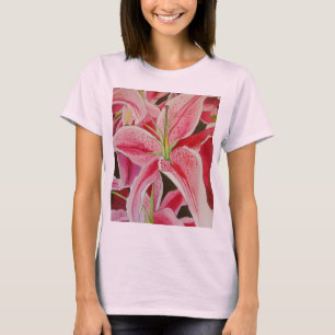 Stargazer rosa lily water art blomma tröja