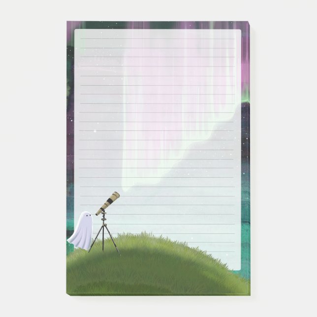 Stargazer - Söta spökbrev skrivande Post-it Block (Framsida)