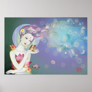 Stargazing 16 tum x 11 tum, arbetsytans UV Poster