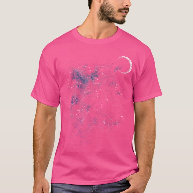 Stargazing Constellation Astronomy Älskare T Shirt (Framsida)
