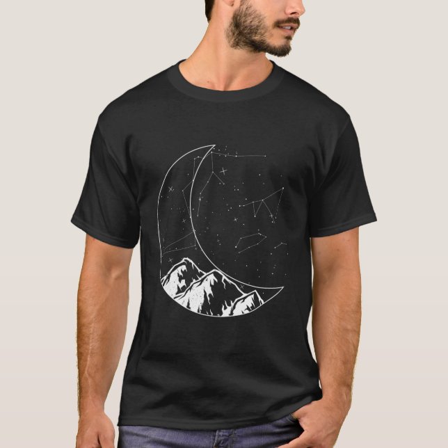 Stargazing Constellation Astronomy T Shirt (Framsida)