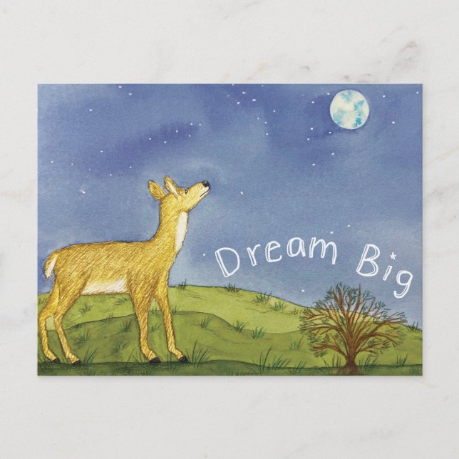 Stargazing Deer Postcard Vykort (Framsida)
