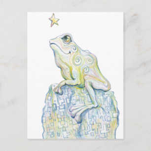 Stargazing Frog Vykort