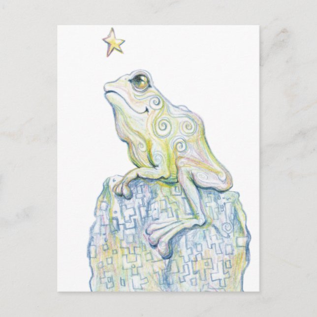 Stargazing Frog Vykort (Framsida)