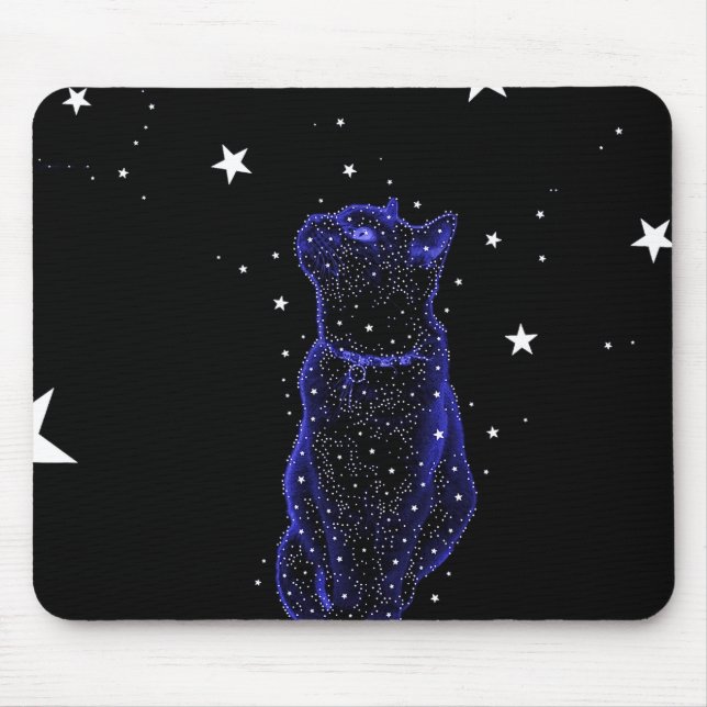 Stargazing katt Mousepad Musmatta (Framsidan)
