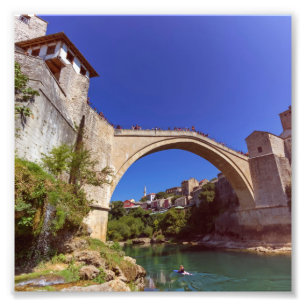 Stari mest, Mostar, Bosnien och Hercegovina Fototryck