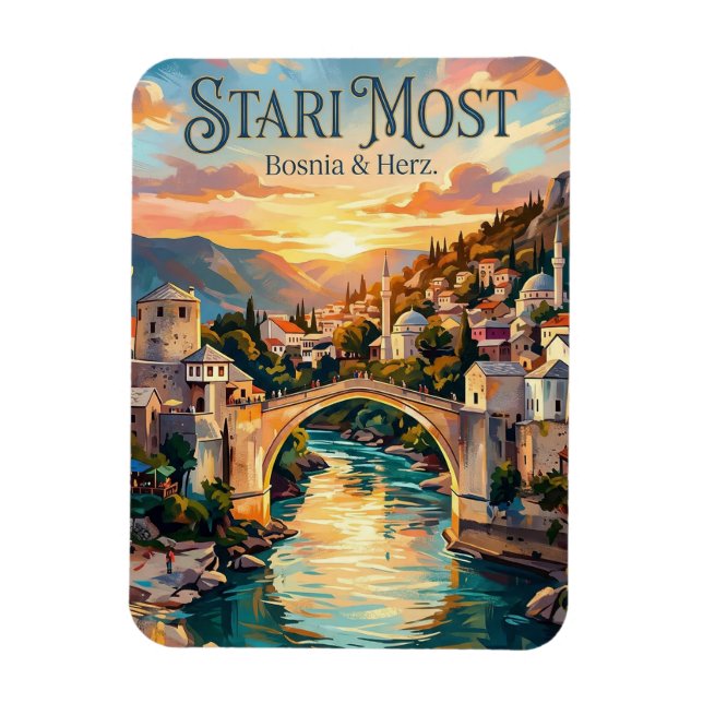 Stari Most Bosnien & Hercegovina Magnet (Vertikal)