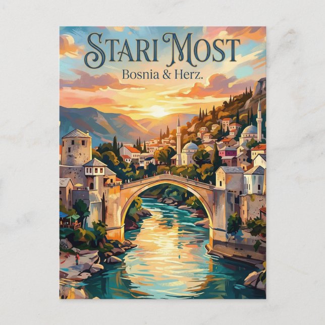 Stari Most Bosnien & Herz. Vykort (Framsida)