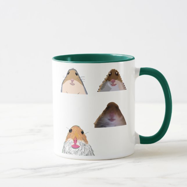 Staring Hamster Funny Meme Mug Memes Set Mugg (Höger)