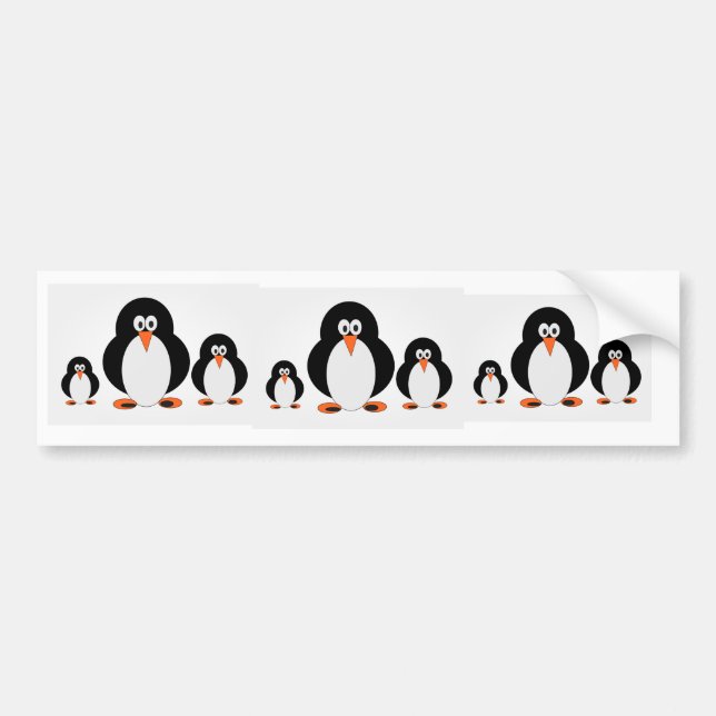 Staring Penguins Bumper Sticker Bildekal (Framsidan)