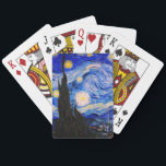 Starjkväll av Vincent Van Gogh Casinokort<br><div class="desc">Vincent Van Gogh Starry Natt. Det här är ett gammalt mästerverk från huvudmålaren Vincent Van Gogh. Den här brans konstlandskapsmålning har vackert,  vibrerande,  mättat färg. Vincent Van Gogh var en målare i post impressionist. Denna bild är offentlig</div>