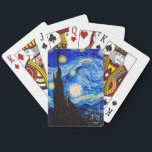 Starjkväll av Vincent Van Gogh Casinokort<br><div class="desc">Vincent Van Gogh Starry Natt. Det här är ett gammalt mästerverk från huvudmålaren Vincent Van Gogh. Den här brans konstlandskapsmålning har vackert,  vibrerande,  mättat färg. Vincent Van Gogh var en målare i post impressionist. Denna bild är offentlig</div>