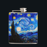Starjkväll av Vincent Van Gogh Fickplunta<br><div class="desc">Vincent Van Gogh Starry Natt. Det här är ett gammalt mästerverk från huvudmålaren Vincent Van Gogh. Den här brans konstlandskapsmålning har vackert,  vibrerande,  mättat färg. Vincent Van Gogh var en målare i post impressionist. Denna bild är offentlig</div>
