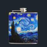 Starjkväll av Vincent Van Gogh Fickplunta<br><div class="desc">Vincent Van Gogh Starry Natt. Det här är ett gammalt mästerverk från huvudmålaren Vincent Van Gogh. Den här brans konstlandskapsmålning har vackert,  vibrerande,  mättat färg. Vincent Van Gogh var en målare i post impressionist. Denna bild är offentlig</div>