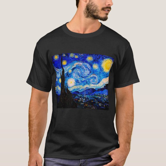Starjkväll av Vincent Van Gogh T Shirt (Framsida)